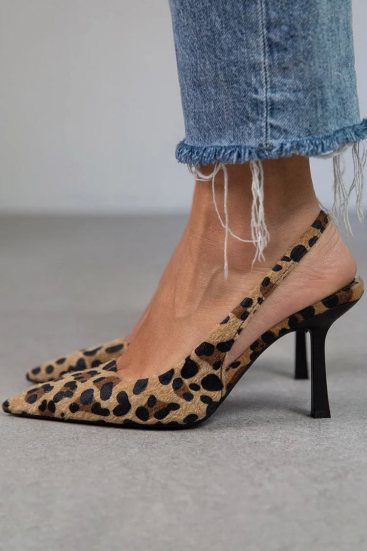 Celina | Zapatos de Tacón D’orsay con Estampado de Leopardo