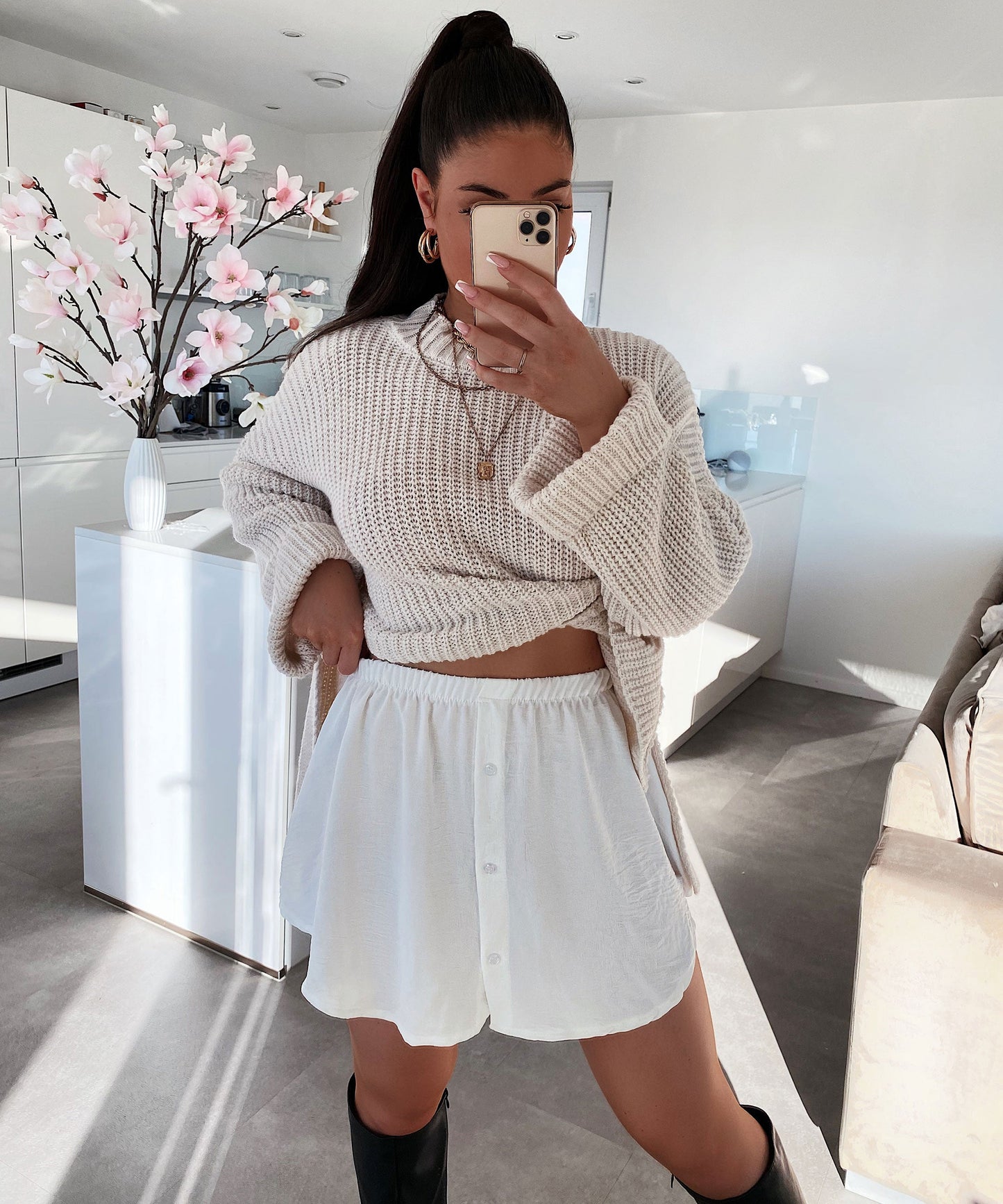 Falda-Pantalón Camisera Blanca
