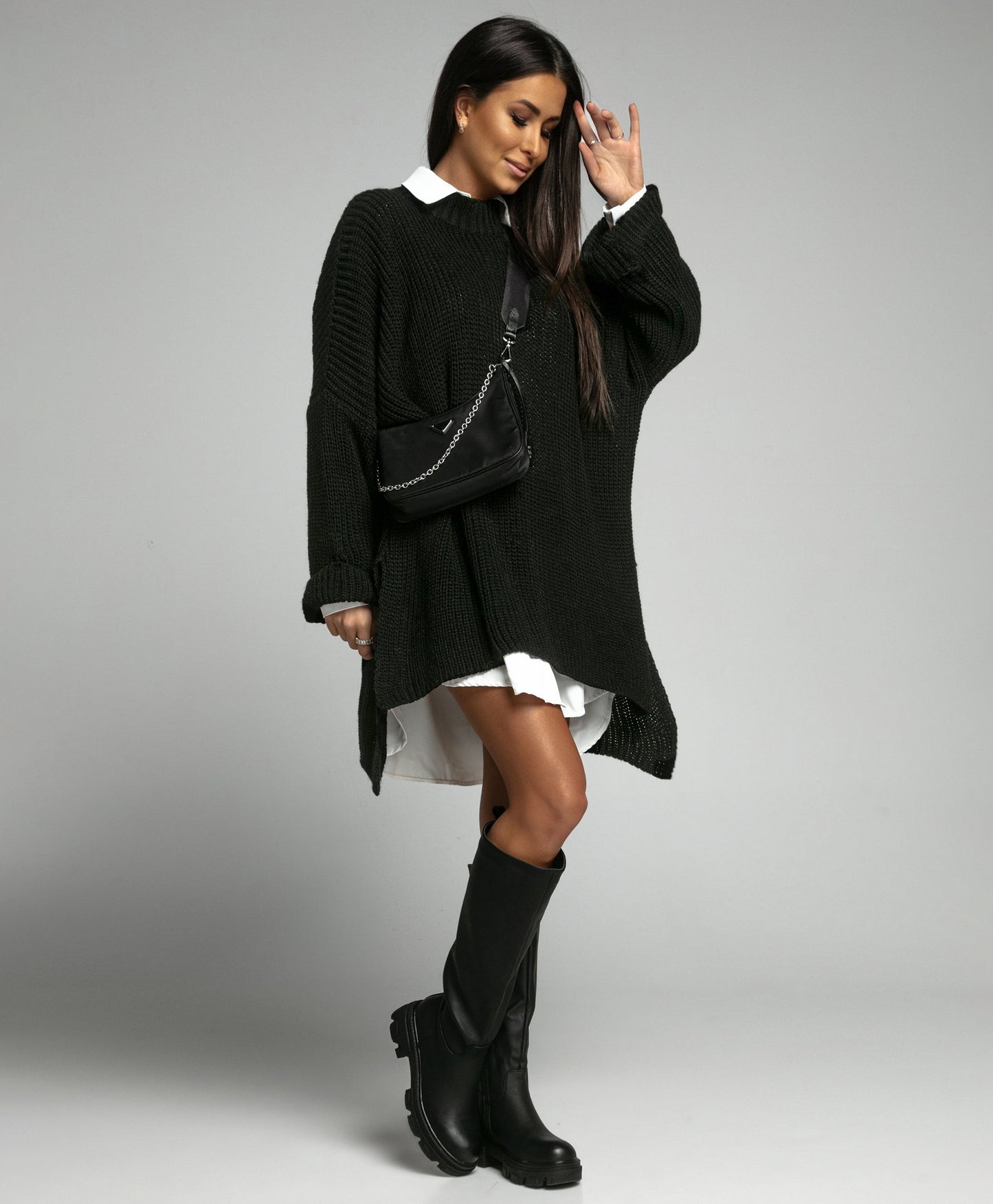Sweater Oversize Negro Elsa