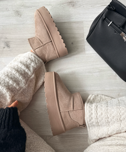 Botas Plataforma Forradas Camel