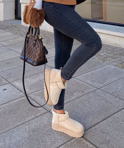 Botas Plataforma Forradas Beige