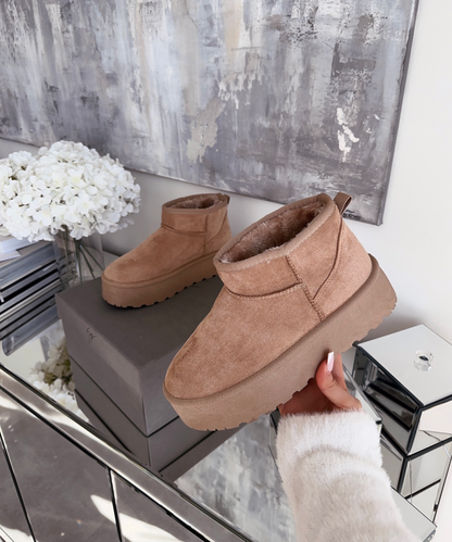 Botas Plataforma Forradas Camel