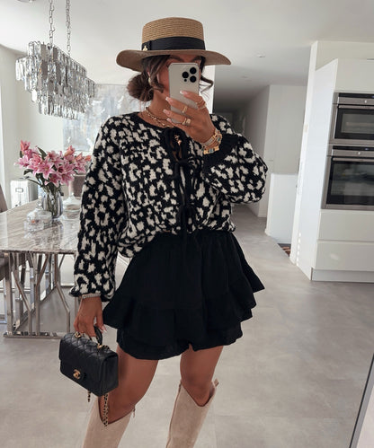Falda-Pantalón de Muselina Negra