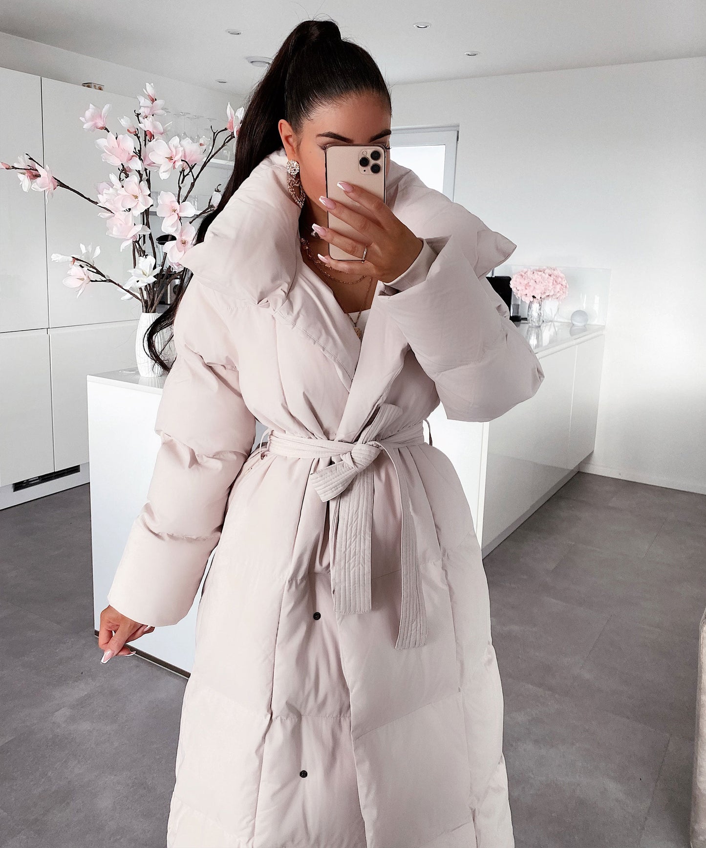 Parka Oversize Acolchada en Beige