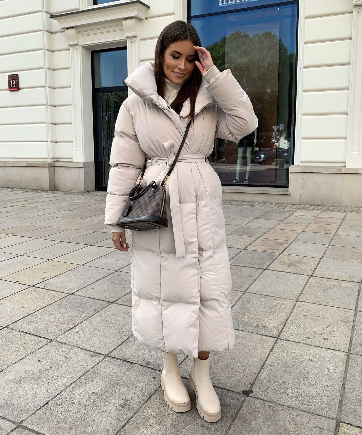 Parka Oversize Acolchada en Beige