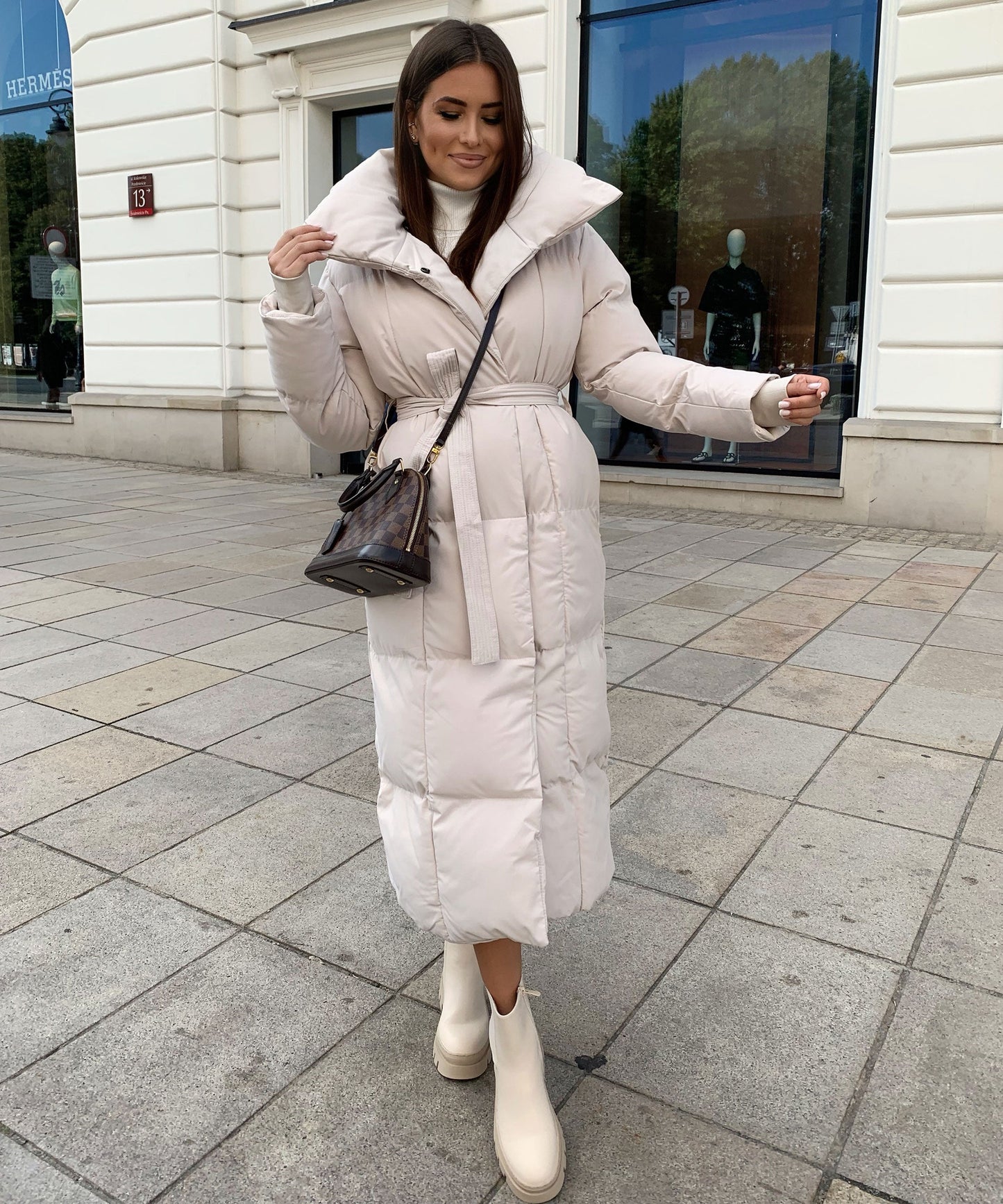 Parka Oversize Acolchada en Beige