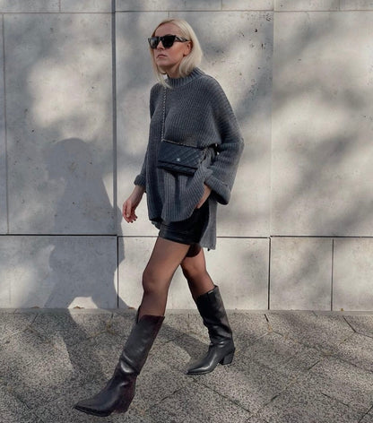 Sweater Oversize Gris Oscuro