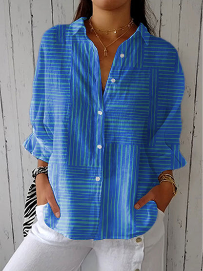Blusa Rayas Azules Mediterránea Bianca Rosetti